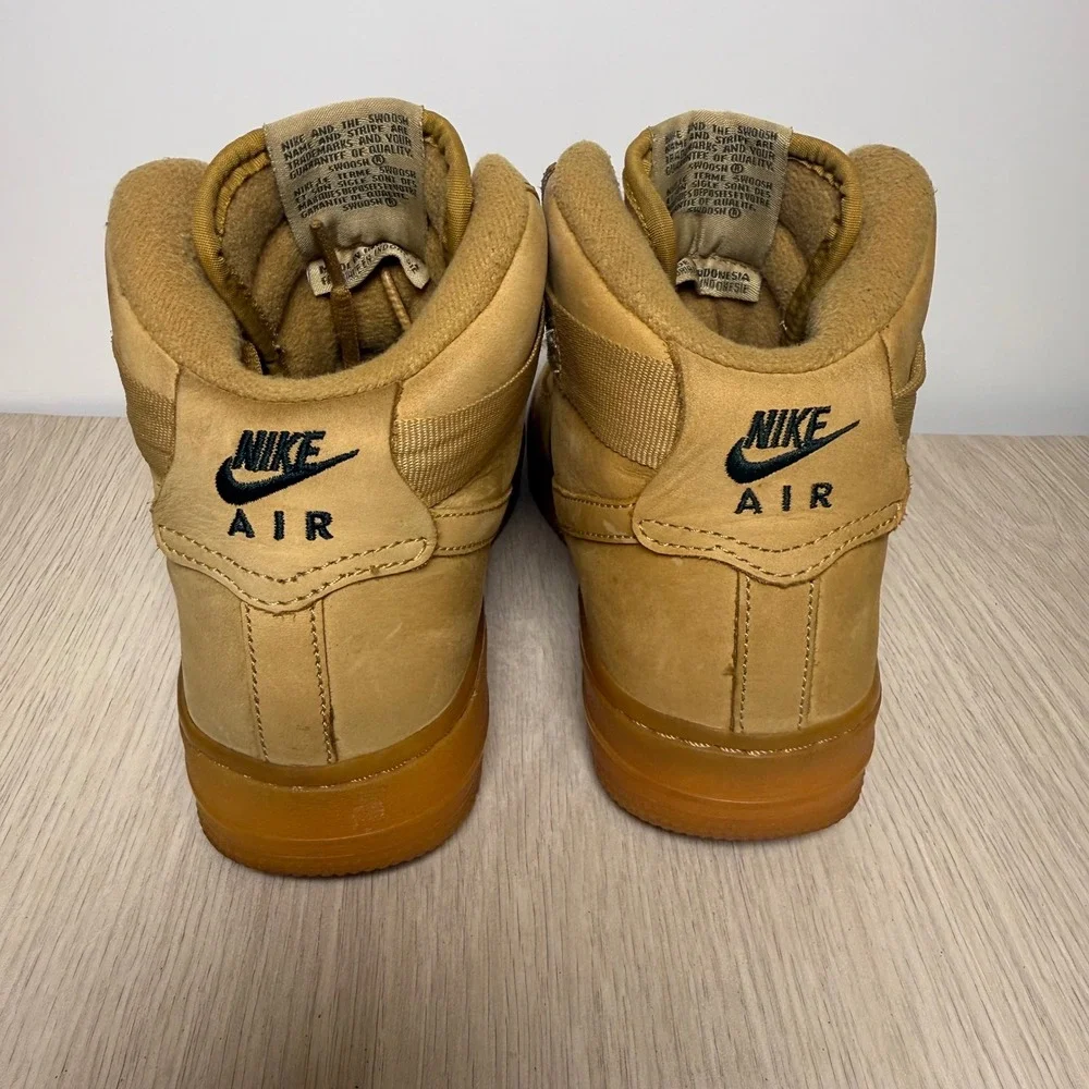 Nike Air Force 1 High WB GS Wheat Flax Tan Sneakers 807617-200 Size 4.5Y